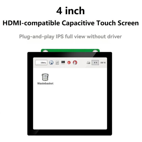 4 Inch Vierkant Capacitief Touchscreen LCD-Scherm voor Raspberry Pi, 720x720, IPS Secundair Scherm voor Computermonitor 2