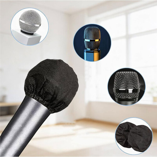 1000 Pcs Disposable Microphone Cover Non Woven Handheld Microphone Windscreen Mic Cover 2