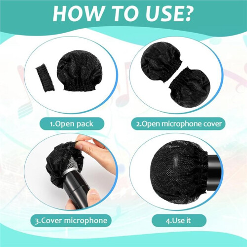 1000 Pcs Disposable Microphone Cover Non Woven Handheld Microphone Windscreen Mic Cover 2