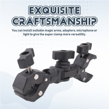 Double Clamp Mount Bracket Magic Arm Clamp for  Insta 360 Camera Monitor Led Light Selfie Stick Motorcycle Bracket