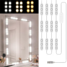 LED Vanity Lights for Mirror, Lights for Makeup Vanity, 20x3 LEDs USB 5V 3 Color Mirror Lights, Mirror Not Included
