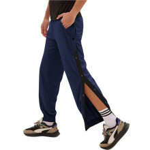 Heren Basketbalbroek met Afscheurbare Pijpen, Casual, Hoge Split, Drukknoopsluiting, Joggingbroek voor Na een Operatie Donkerblauw 4XL