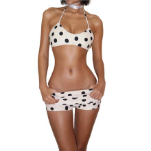 Swim Suits for Women 2 Piece Deep V Neck Bathing Swimming Suits Women'S Swimwear Swimsuit Black & White M