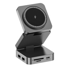 10 i 1 Dockningsstation Aluminiumlegering Magnetsug Trådlös Snabbladdningshub Extern Dator USB-Hubb