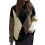 Damen-Pullover mit Farbblock-Argyle-Karomuster, Oversize-Strick, Grob Gestrickt, Rundhalsausschnitt Schwarz M 1