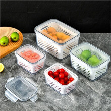 Refrigerator Storage Box Fridge Organizer Vegetable Fruit Drain Basket Storage Container Pantry Kitchen Organizer
