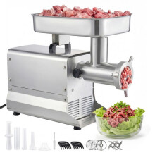 Picadora de Carne Eléctrica-Duoku-Capacidad de 9,5 Kg/Min-3 Tubos para Salchichas-Ideal para Uso Doméstico y en Restauración