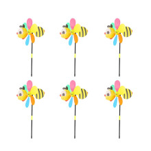 6 Styck Bee Wind Spinners Pinwheels 3D Animal Windmills TräDgåRdsstakar Ornament för GräSmatta Yard Patio Party Dekoration