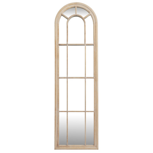 Washed Wood Tall Arched Window Mirror
