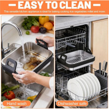 Airfryer Baking Dish with Silicone Handles, Baking Mould Airfryer for Hot Air Fryer, AF400EU/AF451EU,Dishwasher Safe