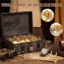 Schatzkiste mit Schloss, Vintage-Schatzkiste Aus Holz, Kindergeburtstags-Schatzkiste mit Deckel