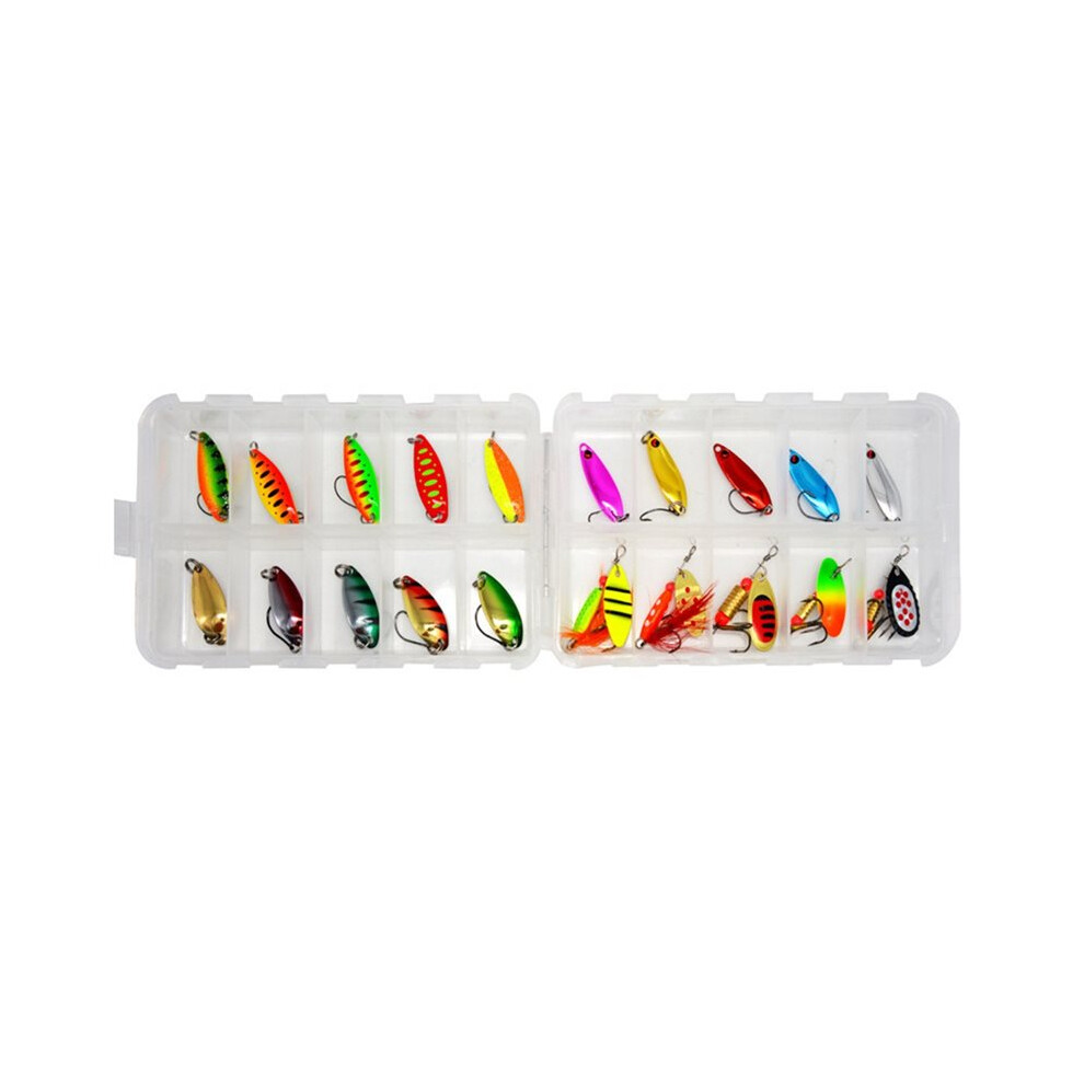 20Pcs Spinner Lure Set Colorful Hard Lures Spoons Metal Fishing Tackle With Hooks Metal Spinner Combo 6034275812932