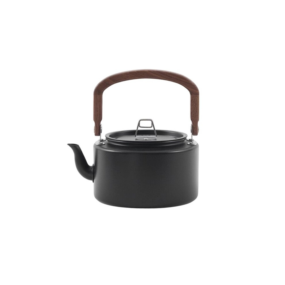 1.2L Camping Kettle Aluminum Alloy With Wooden Handle Portable Outdoor Cooking Pot For Hiking Backpacking Picnic A 4713035022218