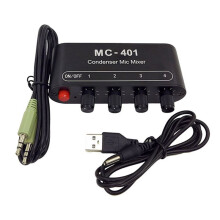 New  Audio Mixer Condenser Microphone Mixer Four-In-One Microphone Amplifier for Computer Mobile Phone Sound Card