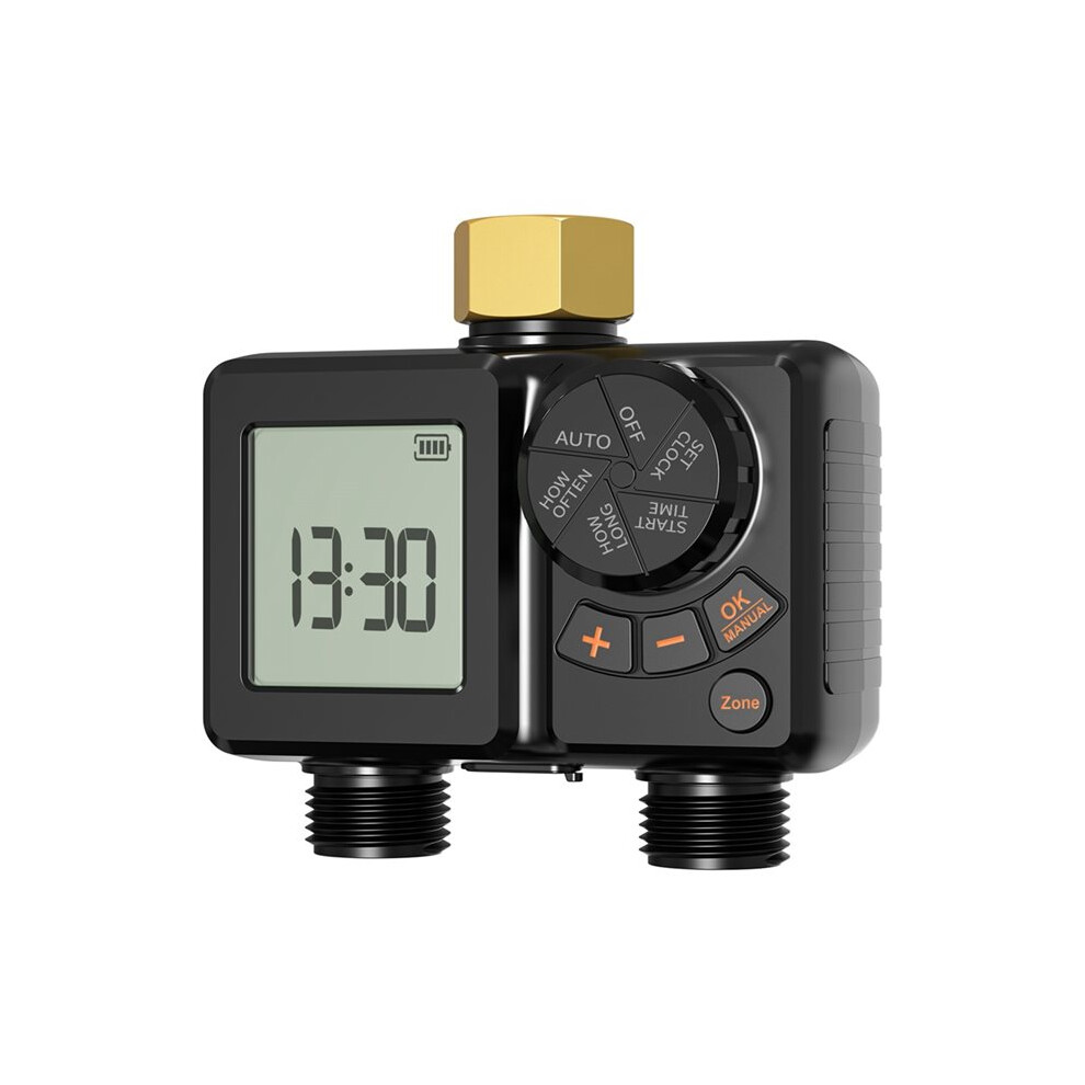 2 Outlet Garden Water Timer Rechargeable Sprinkler Timer Brass Inlet Programmable Irrigation Water Timer For Garden 4712096082513