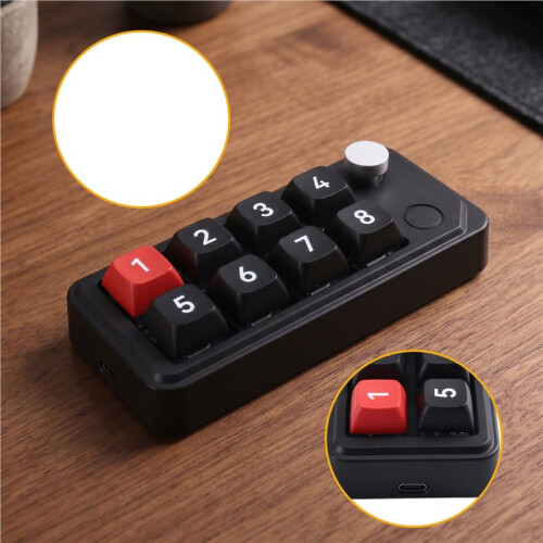 8 Key Wired Mechanical Keyboard Hot Swappable  Macro Programmable Gaming Keypad for PC Laptop