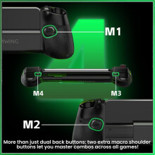 AB05 Controlador de Juegos RGB Tipo-C con Cable Controlador de Juegos Stretch para Teléfonos para Android e IOS Turbo Auto-Fire