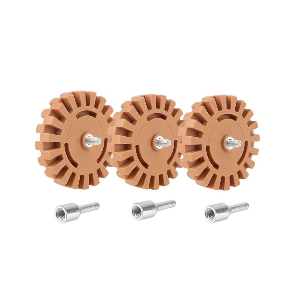 3 Set 1/4Inch Shank Rubber Eraser Wheel 20Mm For Electric Drill, Decal Removal Tool For Car Glue Stickers 6031679508386
