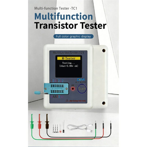 -TC1 Transistor Tester Multimeter Colorful Display TFT for Diode Triode MOS/PNP/NPN Capacitors Resistor Transistor 1