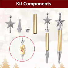 10 Set Christmas Tree Ornament Woodturning Project Kit, Christmas-Crafts DIY Tree Hanging Decoration Turning Kit B