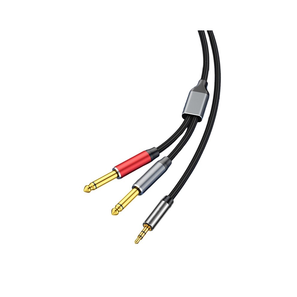 3.5Mm To Dual 6.5Mm Male Jack Aux Audio Adapter 3.5Mm To Dual 6.35Mm Y-Splitter Audio Cable For Guitar Mixer Amplifier Gold 6031389058898