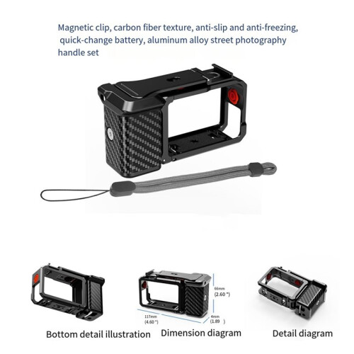 Magnetic Metal Cage for  Action 6 Camera Protective Frame Quick Release Horizontal Vertical  Cold Shoe Mount 1