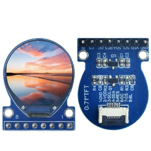 5PCS 0.71" Round TFT Display Development Board 160x160 SPI Full Color Module GC9D01 Driver Round Screen 2