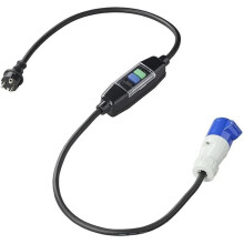 Adapterkabel 150 cm Schuko auf CEE mit Integriertem Fehlerstromschutzschalter (FI-Schalter) - Schutzart IP44/IP55 für Camping und Wohnmobile