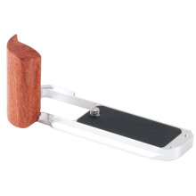 JLWIN Wooden L-Shape Side Handle Grip for  X-T30 III Camera Quick Release Arca Swiss Tripod Mount Plate Silver