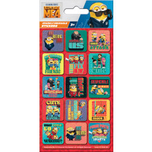 (1 Sheet) Minions Despicable Me 4 Captions Reusable Foil Stickers