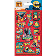 (1 Sheet) Minions Despicable Me 4 Reusable Foil Stickers