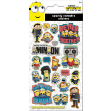 (1 Sheet) Minions Reusable Foiled Stickers