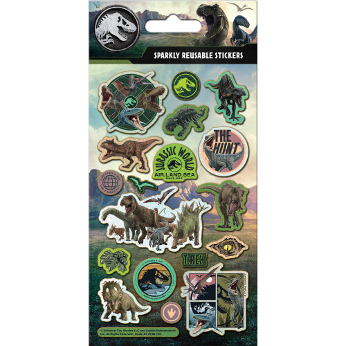 (1 Sheet) Jurassic World Reusable Foil Stickers