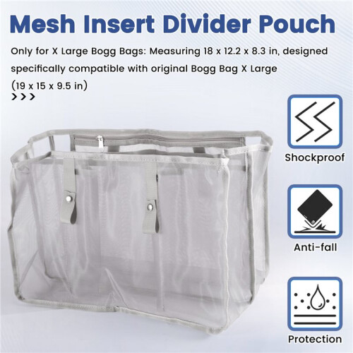 Beach Bag Organizer for X Large Bogg Bag Accessories Inserts,Mesh Insert Divider Pouch,Beach Tote Bag Insert Organizing 2