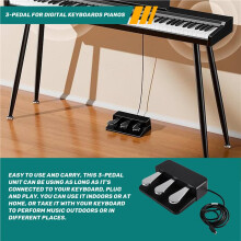 3-Pedal for Digital Keyboards Pianos,Three Foot Pedal Unit for P48 Electric Digital Pianos