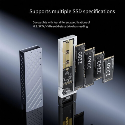 M2 SSD Case M.2 NVMe  SSD Enclosure 10Gbps USB 3.1 Type C External Box Dual Protocol Adapter Supports M BM Key