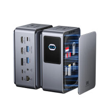 Estação de Acoplamento USB-C MST 13 em 1, Compatível com 8K30Hz, Screen, Hub Adaptador USB 3.2 10Gbps para PC e Laptop