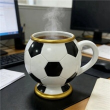 Caneca em Formato de Bola de Futebol, Ideal para Fãs de Futebol, Presente para Amantes de Esportes, Perfeita para o Escritório e para Aniversários.