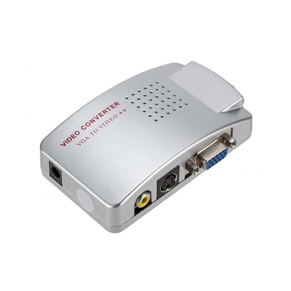 Vga To Rca Adapter Composite Vga Input To Av / S-Video / Vga Output Converter For Pc Laptop Dvd Dvr Vcr Hdtv Monitor 6032533861043