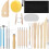 Clay Tools 21 PCS, Pottery Tool Kit Dotting Tools Polymer Clay Tools, Ceramics Tools with Wooden Handle Pottery Tool Bag 1