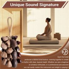 Handrasseln Aus 48 Natürlichen Nussschalen, 3 Verschiedene Sorten, für Meditation, ASMR, Klangtherapie und Yoga