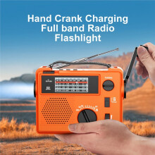 Portable AM FM Radio with Best Reception AC Battery Operated Speaker Large Tuning Knob Earphone