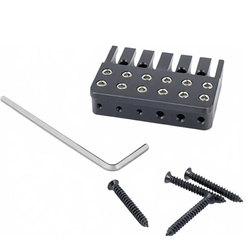 6 String Locking Nut Guitar Bridge String Locks for Headless Electric Guitar Replacement Parts Black 2