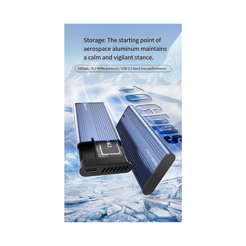 Acasis 10Gbps M.2 Nvme Ssd Enclosure M.2 To Usb Type C 3.2 Ssd Adapter M2 Pcie Nvme Ssd Box Suitable For 2230 2242 2260 2280Mm 4713555294126