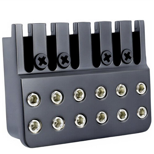 6 String Locking Nut Guitar Bridge String Locks for Headless Electric Guitar Replacement Parts Black