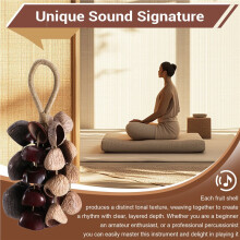 Handrammelaar van Zaadschalen, Percussie-Instrument met 3 Soorten en 39 Natuurlijke Notenschalen voor Meditatie, ASMR, Geluidstherapie en Yoga