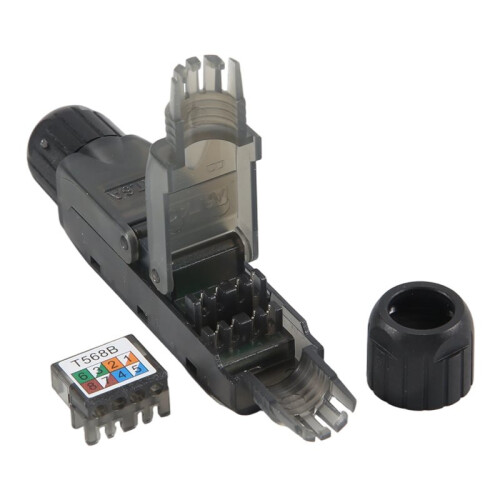 RJ45 Cat6A UTP LAN Cable Tool-Less Extension Connector Network Extender Junction Adapter Connection Box 1