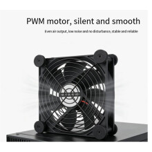Waveshare 2PCS Dual USB 5V 120mm Cooling Fan 3-Speed Adjustable PWM Control High Airflow Anti-Vibration Design for HomeRack 8U