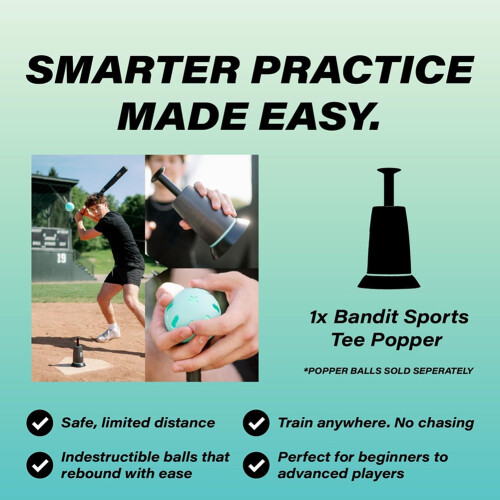 Tee Popper, Nylon Strength, Baseball Training for Hitting Without A Pitcher 1 Popper  Included 1