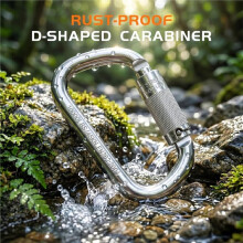 45kN Auto Locking Carabiner D-Shape Triple Lock Carabiner, for Rock Climbing, Rappelling, Aerial Work